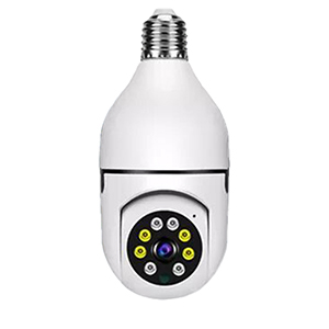 Ampoule caméra wifi intelligente de surveillance vision HD 355° nocturne IP66 audio bidirectionnelle + micro SD 128go
